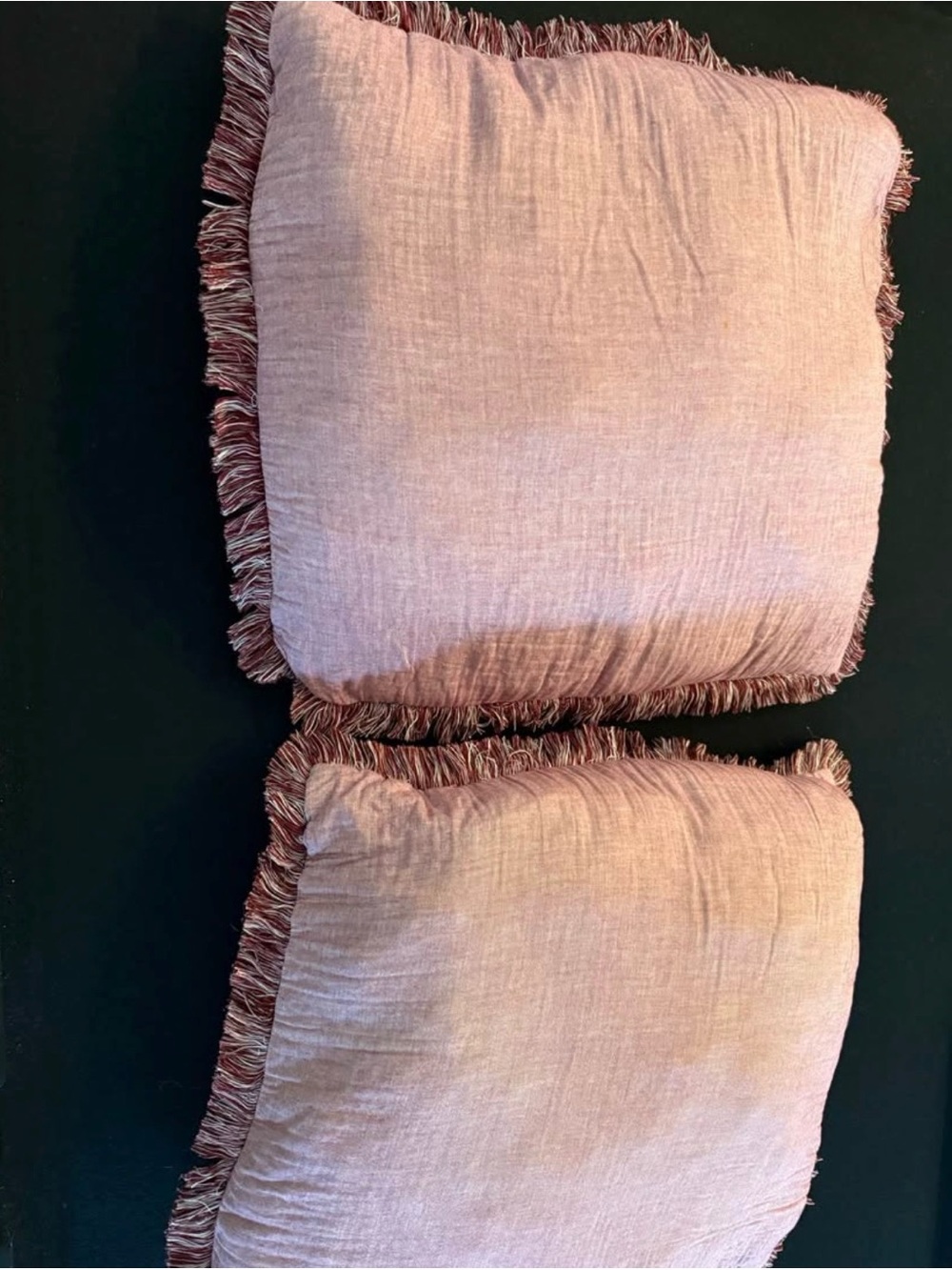 Plum Colored Fringe Throw Pillows - Set of 2